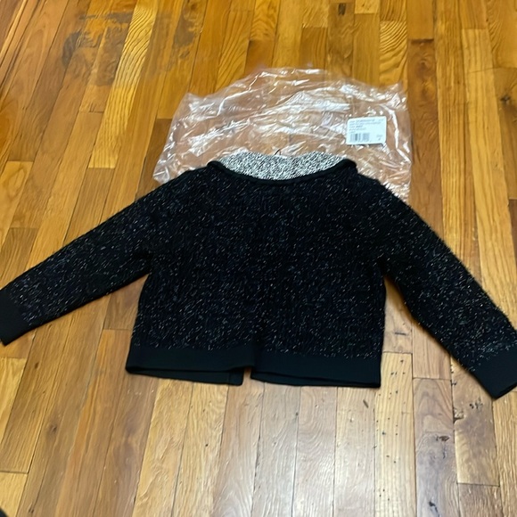 Alice+Olivia Akira textured cardi w/embellished collar size S in black metallic - Picture 5 of 6